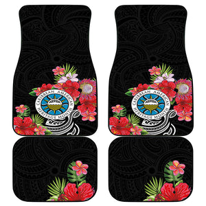 Caribbean American Heritage Month Car Mats Tropical Hibiscus Flower Tribal Tattoo