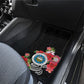 Caribbean American Heritage Month Car Mats Tropical Hibiscus Flower Tribal Tattoo