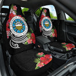 Caribbean American Heritage Month Car Seat Cover Tropical Hibiscus Flower Tribal Tattoo