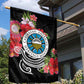 Caribbean American Heritage Month Garden Flag Tropical Hibiscus Flower Tribal Tattoo