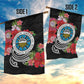 Caribbean American Heritage Month Garden Flag Tropical Hibiscus Flower Tribal Tattoo