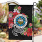 Caribbean American Heritage Month Garden Flag Tropical Hibiscus Flower Tribal Tattoo