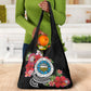 Caribbean American Heritage Month Grocery Bag Tropical Hibiscus Flower Tribal Tattoo