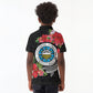 Caribbean American Heritage Month Kid Polo Shirt Tropical Hibiscus Flower Tribal Tattoo