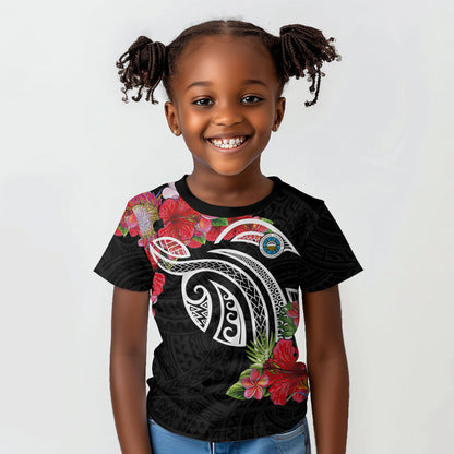 Caribbean American Heritage Month Kid T shirt Tropical Hibiscus Flower Tribal Tattoo