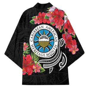 Caribbean American Heritage Month Kimono Tropical Hibiscus Flower Tribal Tattoo
