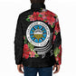 Caribbean American Heritage Month Padded Jacket Tropical Hibiscus Flower Tribal Tattoo