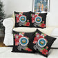 Caribbean American Heritage Month Pillow Cover Tropical Hibiscus Flower Tribal Tattoo