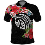 Caribbean American Heritage Month Polo Shirt Tropical Hibiscus Flower Tribal Tattoo