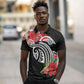 Caribbean American Heritage Month Polo Shirt Tropical Hibiscus Flower Tribal Tattoo