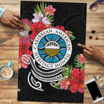 Caribbean American Heritage Month Puzzle Tropical Hibiscus Flower Tribal Tattoo