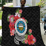 Caribbean American Heritage Month Quilt Tropical Hibiscus Flower Tribal Tattoo