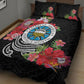 Caribbean American Heritage Month Quilt Bed Set Tropical Hibiscus Flower Tribal Tattoo