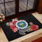Caribbean American Heritage Month Rubber Doormat Tropical Hibiscus Flower Tribal Tattoo