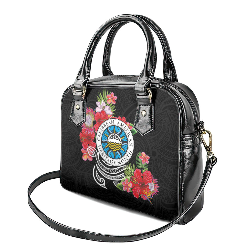 Caribbean American Heritage Month Shoulder Handbag Tropical Hibiscus Flower Tribal Tattoo