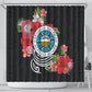 Caribbean American Heritage Month Shower Curtain Tropical Hibiscus Flower Tribal Tattoo