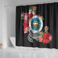 Caribbean American Heritage Month Shower Curtain Tropical Hibiscus Flower Tribal Tattoo