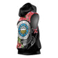 Caribbean American Heritage Month Sleeveless Hoodie Tropical Hibiscus Flower Tribal Tattoo