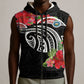 Caribbean American Heritage Month Sleeveless Zip Hoodie Tropical Hibiscus Flower Tribal Tattoo