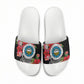 Caribbean American Heritage Month Slide Sandals Tropical Hibiscus Flower Tribal Tattoo