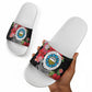 Caribbean American Heritage Month Slide Sandals Tropical Hibiscus Flower Tribal Tattoo
