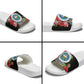 Caribbean American Heritage Month Slide Sandals Tropical Hibiscus Flower Tribal Tattoo