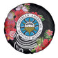 Caribbean American Heritage Month Spare Tire Cover Tropical Hibiscus Flower Tribal Tattoo