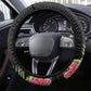 Caribbean American Heritage Month Steering Wheel Cover Tropical Hibiscus Flower Tribal Tattoo