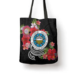Caribbean American Heritage Month Tote Bag Tropical Hibiscus Flower Tribal Tattoo