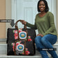 Caribbean American Heritage Month Travel Bag Tropical Hibiscus Flower Tribal Tattoo
