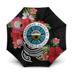 Caribbean American Heritage Month Umbrella Tropical Hibiscus Flower Tribal Tattoo