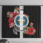 Caribbean American Heritage Month Window Curtain Tropical Hibiscus Flower Tribal Tattoo