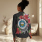 Caribbean American Heritage Month Women Casual Shirt Tropical Hibiscus Flower Tribal Tattoo