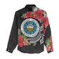 Caribbean American Heritage Month Women Casual Shirt Tropical Hibiscus Flower Tribal Tattoo