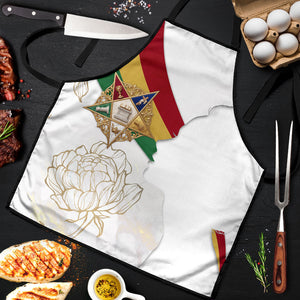 Order Of The Eastern Star Apron OES Elegant Floral Line Art Fraternal Symbolism