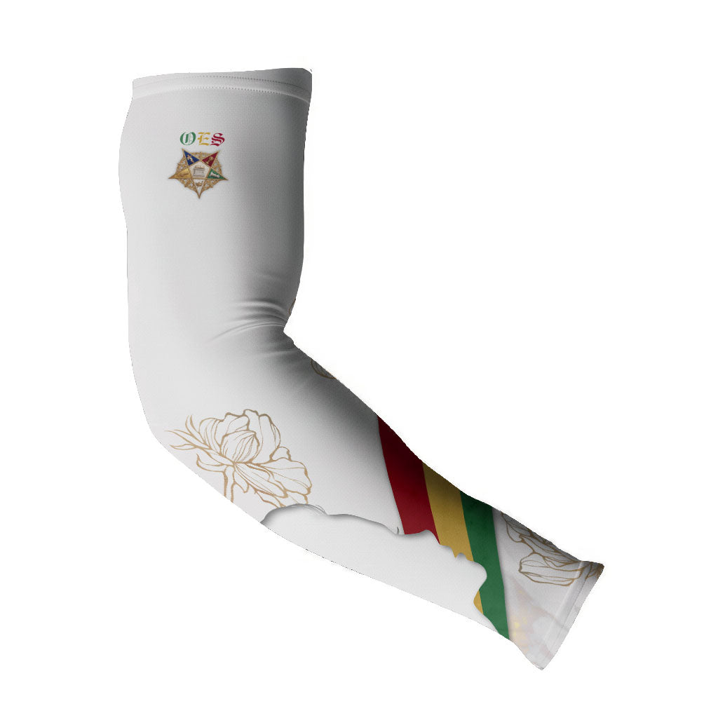 Order Of The Eastern Star Arm Sleeves OES Elegant Floral Line Art Fraternal Symbolism