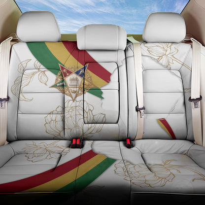 Order Of The Eastern Star Back Car Seat Cover OES Elegant Floral Line Art Fraternal Symbolism