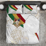 Order Of The Eastern Star Bedding Set OES Elegant Floral Line Art Fraternal Symbolism