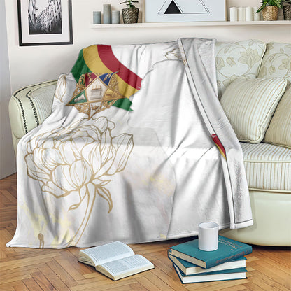 Order Of The Eastern Star Blanket OES Elegant Floral Line Art Fraternal Symbolism