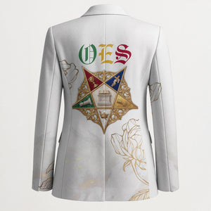 Order Of The Eastern Star Blazer OES Elegant Floral Line Art Fraternal Symbolism