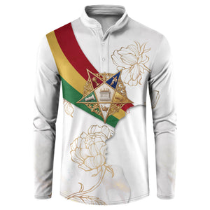 Order Of The Eastern Star Button Sweatshirt OES Elegant Floral Line Art Fraternal Symbolism