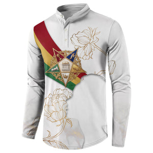 Order Of The Eastern Star Button Sweatshirt OES Elegant Floral Line Art Fraternal Symbolism