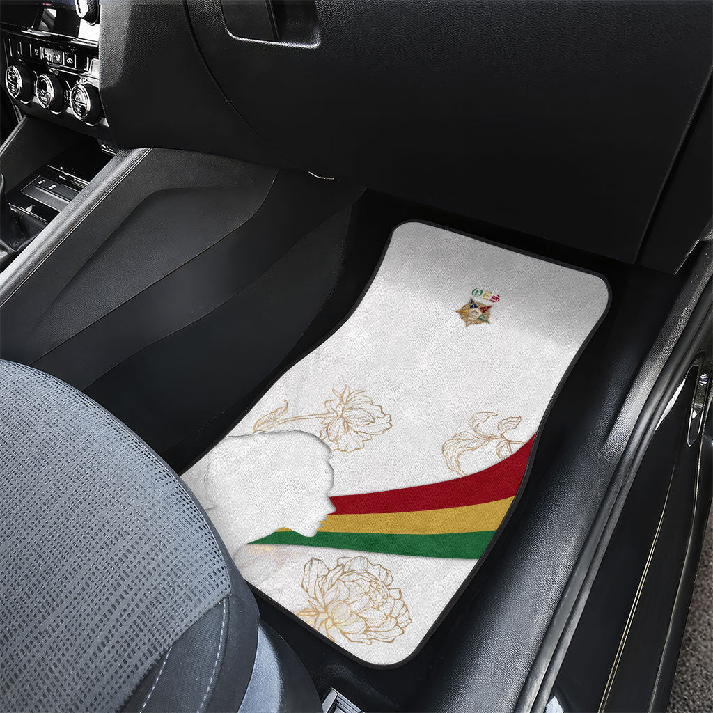 Order Of The Eastern Star Car Mats OES Elegant Floral Line Art Fraternal Symbolism