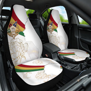Order Of The Eastern Star Car Seat Cover OES Elegant Floral Line Art Fraternal Symbolism