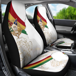 Order Of The Eastern Star Car Seat Cover OES Elegant Floral Line Art Fraternal Symbolism