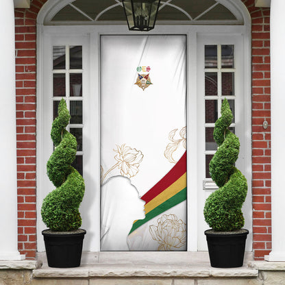 Order Of The Eastern Star Door Cover OES Elegant Floral Line Art Fraternal Symbolism
