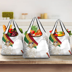 Order Of The Eastern Star Grocery Bag OES Elegant Floral Line Art Fraternal Symbolism