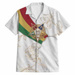Order Of The Eastern Star Hawaiian Shirt OES Elegant Floral Line Art Fraternal Symbolism