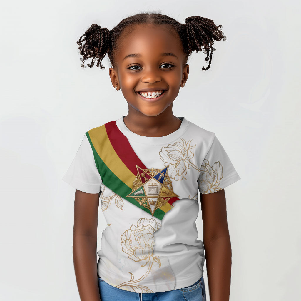 Order Of The Eastern Star Kid T shirt OES Elegant Floral Line Art Fraternal Symbolism