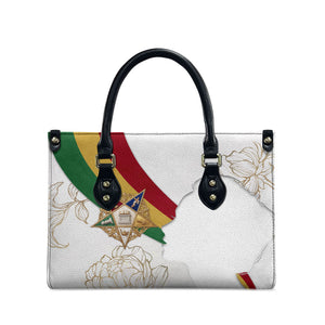Order Of The Eastern Star Leather Bag OES Elegant Floral Line Art Fraternal Symbolism